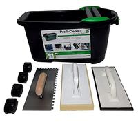 HUFA ProfiClean Kit de lavage pour carrelage 24 l avec double rouleau | + planche de lavage hydrofuge + planche à bec verseur + truelle + roues de sol