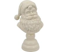 HUFENYU Buste De Père Noël Décoration De Table De Noël Résine Blanc Statue De Père Noël Figurine Ornement Tête De Père Noël Buste for Table Étagère Décor(1pcs)
