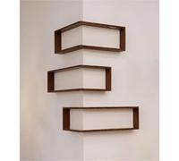 HUFENYU Étagères d'angle Intelligentes Qui Illuminent Votre Espace Étagère d'angle Éclairée Étagères De Rangement Flottantes d'angle Système Mural en Bois Présentoir for Ornements(3pcs)