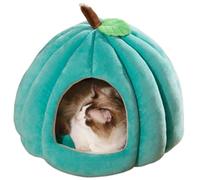 HUFENYU Panier for Chat Citrouille Mignon for Chats D'intérieur, Niche/lit en Forme De Citrouille avec Coussin Amovible, Maison for Chiot(Blue,L)