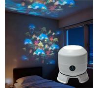 HUFENYU Projecteur LED Rotatif Dynamique, Rotatif À 360 °, Rechargeable Par USB, Veilleuse Océan, Lumière Ambiante Dynamique for Chambre À Coucher, Couloir, Toilettes(Snowflake,USB-rechargeable)