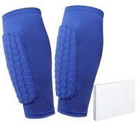 HUFENYU Protège-Tibias De Ski, Protège-Tibias for Adultes Et Adolescents, Jambières Anti-Collision en Mousse Respirante, Chaussettes De Ski Et De Snowboard(Blue,XL)
