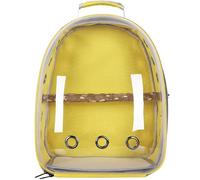 HUFENYU Sac À Dos Transparent for Perroquet, Cage De Transport for Oiseaux avec Perchoir en Bois Et Bâtonnet(Yellow)