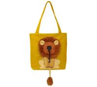 HUFENYU Sac de Transport for Chien en Forme de Lion, Sac à Dos Respirant en Forme de Lion for Petits Chiens et Chats(Yellow,L)
