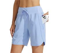 HUFENYU Short D'athlétisme À Entrejambe Active 7 for Femmes, Long, avec Ceinture Haute, Respirant, Rapide(Sky-Blue,XX-Large)