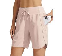 HUFENYU Short D'athlétisme À Entrejambe Active 7 for Femmes, Long, avec Ceinture Haute, Respirant, Rapide(Pink,XS)