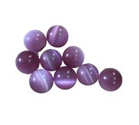 HUFFA Boules de cristal décoratives, 10 pièces, pierres œil de chat colorées for la décoration de la maison et la méditation(Pinkcateye)