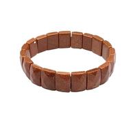 HUFFA Bracelet en Obsidienne argentée et rectangulaire en Pierre céleste for la guérison spirituelle et la Mode(Goldsandstone)