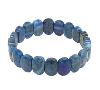 HUFFA Bracelets de Perles carrées en Pierre Naturelle, Bracelet rectangulaire en Cristal de Quartz Fluorite coloré, Bijoux en Pierres précieuses élastiques(Lapis Lazuli)