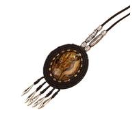 HUFFA Collier à Long Pompon en Cuir de Style rétro Chinois - Bijou de chaîne de Pull Exotique Fait Main(Section7)