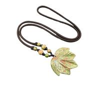 HUFFA Collier d'agate en Cristal Naturel - Pendentif en Pierre Semi-précieuse avec Oeil de Tigre, Cristal Rose, Motif Feuille d'aventurine Verte(Aflowerstone)