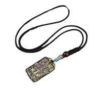 HUFFA Collier Thangka Vintage népalais avec Arbre Porte-Bonheur - Longue chaîne de Pull à Pendentif en Bois d'ébène(FortuneTree)