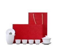 HUFFA Élégant service à thé Kung Fu en porcelaine blanche - Expérience complète de préparation du thé(FuguiCupCeramicTeaSea)