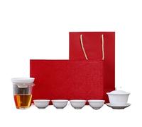 HUFFA Élégant service à thé Kung Fu en porcelaine blanche - Expérience complète de préparation du thé(Anti-mouthcupglassteasea)