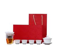 HUFFA Élégant service à thé Kung Fu en porcelaine blanche - Expérience complète de préparation du thé(AntiqueCupGlassTeaSea)