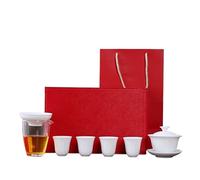 HUFFA Élégant service à thé Kung Fu en porcelaine blanche - Expérience complète de préparation du thé(RuyiCupGlassTeaSea)