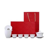 HUFFA Élégant service à thé Kung Fu en porcelaine blanche - Expérience complète de préparation du thé(AntiqueCupCeramicTeaSea)