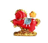 HUFFA Figurine de Cheval à Bascule Porte-Fortune Faite à la Main - Décoration de Bureau de l'année du Cheval for l'attraction de la Richesse(Guochaoswingingyuan)