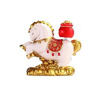 HUFFA Figurine de Cheval à Bascule Porte-Fortune Faite à la Main - Décoration de Bureau de l'année du Cheval for l'attraction de la Richesse(Guochaoswinging)