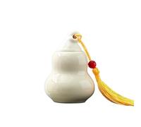 HUFFA Mini pot à thé en céramique - Petit pot de rangement scellé en forme de gourde for le thé, les herbes et les pilules(Smallgourd-off-white(45ml))