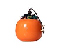 HUFFA Mini pot à thé en céramique - Petit récipient de stockage scellé en céladon for pommades et poudres parfumées(Clothcover-Orange)