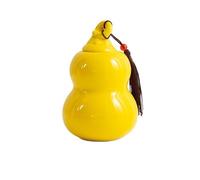 HUFFA Mini pot à thé en forme de gourde en céramique - Récipient portable scellé for poudre, pilules et pommades(Large[Yellow])