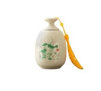 HUFFA Ornement de boîte à thé en céramique Lotus et neuf poissons - Bouteille de céladon hydrofuge for le stockage du thé(Off white)