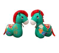HUFFA Peluche Cheval 2026 - Adorable poupée en Peluche for Les célébrations du Nouvel an(Greenauspiciousness,13cm)