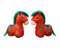 HUFFA Peluche Cheval 2026 - Adorable poupée en Peluche for Les célébrations du Nouvel an(Orangepeace,13cm)