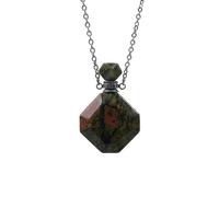 HUFFA Pendentif d'aromathérapie en Cristal de Jade - Flacon de Parfum à facettes prismatiques for huiles essentielles et Diffusion de parfums(37.7 * 25.3mmalxa26)