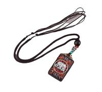 HUFFA Pendentif Thangka en ébène Exotique népalais - Carte rétro du Dieu de la Richesse for Un Style Unique(Auspicious)