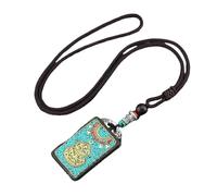 HUFFA Pendentif Thangka en ébène Exotique népalais - Carte rétro du Dieu de la Richesse for Un Style Unique(EvilgourdNepal)