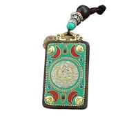 HUFFA Pendentif Thangka en ébène Exotique népalais - Carte rétro du Dieu de la Richesse for Un Style Unique(WhiteGodofWealththangka)