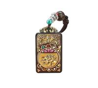 HUFFA Pendentif Thangka en ébène Exotique népalais - Carte rétro du Dieu de la Richesse for Un Style Unique(GoldenLotus)