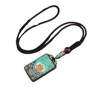 HUFFA Pendentif Thangka en ébène Exotique népalais - Carte rétro du Dieu de la Richesse for Un Style Unique(Xiangyunpharmaceutical)