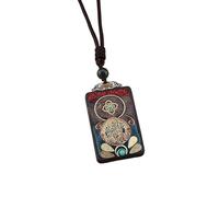 HUFFA Pendentif Thangka en ébène Exotique népalais - Carte rétro du Dieu de la Richesse for Un Style Unique(Thangkasquare)