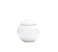 HUFFA Petit pot à thé en céramique émaillée de couleur - Mini stockage scellé résistant à l'humidité for poudre de parfum et herbes médicinales(Off-white)