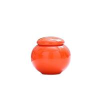 HUFFA Petit pot à thé en céramique émaillée de couleur - Mini stockage scellé résistant à l'humidité for poudre de parfum et herbes médicinales(Orange)