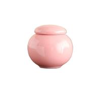 HUFFA Petite boîte à thé en céramique émaillée de couleur, récipient scellé Portable résistant à l'humidité for le stockage du thé vert, blanc et noir(Smallroundjar-pink)