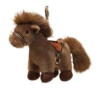 HUFFA Porte-clés en Peluche simulé de Huit Chevaux - Poupée Mascotte de l'année du Cheval for collectionneurs et Cadeaux(Khaki,14 inches)