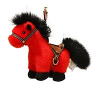 HUFFA Porte-clés en Peluche simulé de Huit Chevaux - Poupée Mascotte de l'année du Cheval for collectionneurs et Cadeaux(Rouge,5.9 inches)