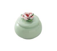 HUFFA Pot à thé à fleurs pressées à la main, pot de stockage en céramique scellé for thé noir et vert, boîte d'emballage de glaçage coloré résistant à l'humidité(Color5)