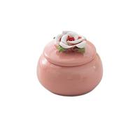 HUFFA Pot à thé à fleurs pressées à la main, pot de stockage en céramique scellé for thé noir et vert, boîte d'emballage de glaçage coloré résistant à l'humidité(Color3)