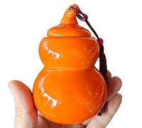 HUFFA Pot à thé en forme de gourde en céramique - Boîte de rangement universelle for pilules et poudre parfumée for fruits secs médicinaux(Orange)