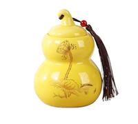 HUFFA Pot à thé en forme de gourde scellé en céramique - Parfait for les fruits secs, le thé noir et les poudres parfumées(yellow)