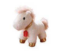 HUFFA Poupée Compagnon en Peluche Golden Horse Boy - Jouet Mascotte de l'année du Cheval for Enfants et collectionneurs(Blanc,14 inches)