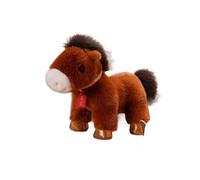 HUFFA Poupée Compagnon en Peluche Golden Horse Boy - Jouet Mascotte de l'année du Cheval for Enfants et collectionneurs(Brown,5.9 inches)
