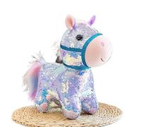 HUFFA Poupée en Peluche Poney Mignon - Adorable Pendentif Porte-clés Mascotte for Enfants et Adultes(Blue,18cm)