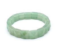 HUFFA Pyramide à facettes en Pierre Naturelle, Bracelet en Cristal Blanc, trésor Rouge Vert, fabriqué à la Main, for la guérison et la méditation(Aventurine)