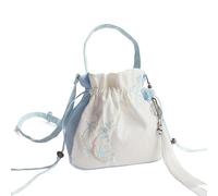 HUFFA Sac bandoulière Vintage Chinois brodé de Fleurs for Femme | Sac Seau à Cordon de Serrage inspiré du Hanfu(Color4)